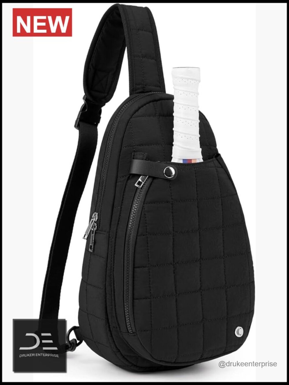 Quilted Crossbody Bag with Waterproof Fabric, Large Capacity Sling Bag for